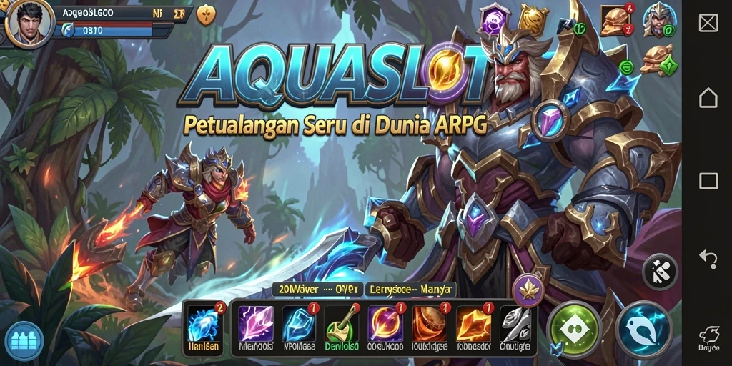 Tampilan gameplay ARPG AQUASLOT dengan aksi mendebarkan.