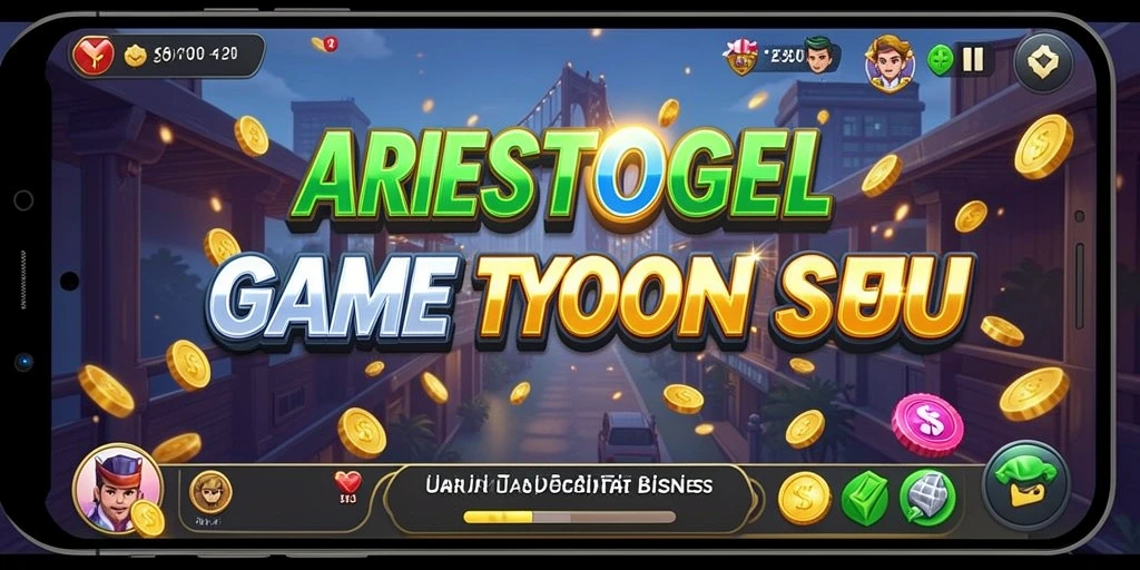 Tangkapan layar gameplay ARIESTOGEL menampilkan strategi bisnis Anda.