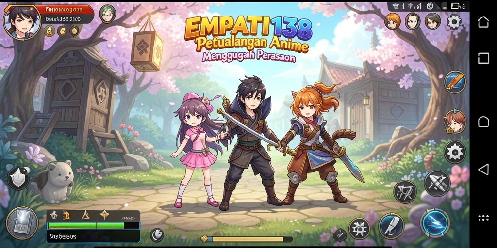 Screenshot menunjukkan karakter utama dalam aksi dramatis di dunia Anime.