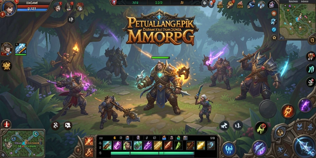 Screenshot dari IDAGAME menampilkan pertarungan epik dalam petualangan MMORPG.