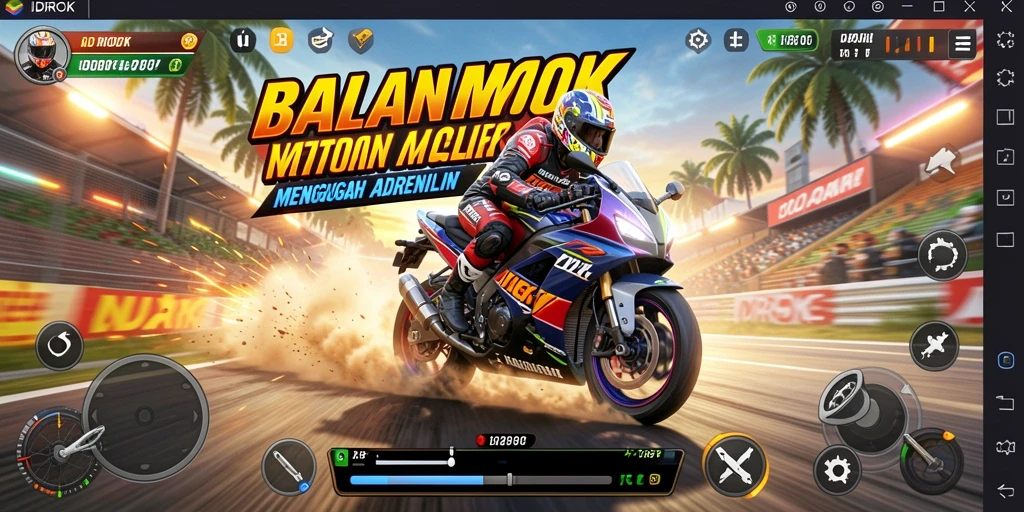 Gameplay mendebarkan IDROK dengan balapan motor yang seru.