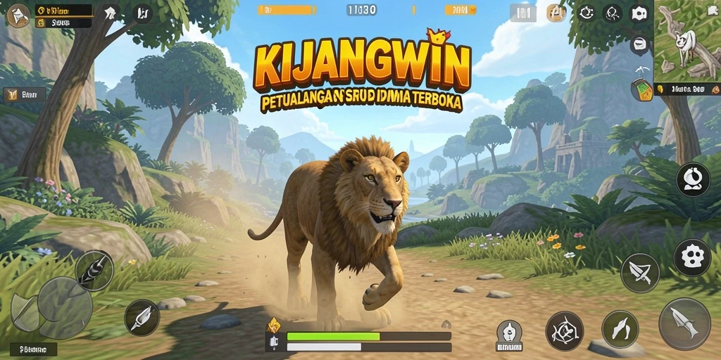 Screenshot utama KIJANGWIN menampilkan kegembiraan bermain di dunia terbuka.