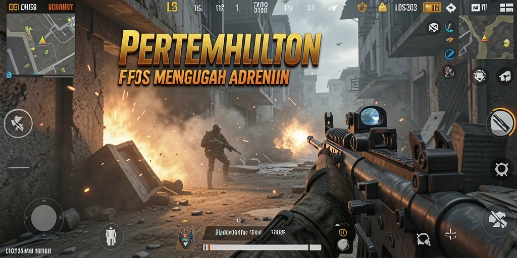 Tampilan gameplay epik dari LOS303 yang menampilkan aksi pertempuran FPS.