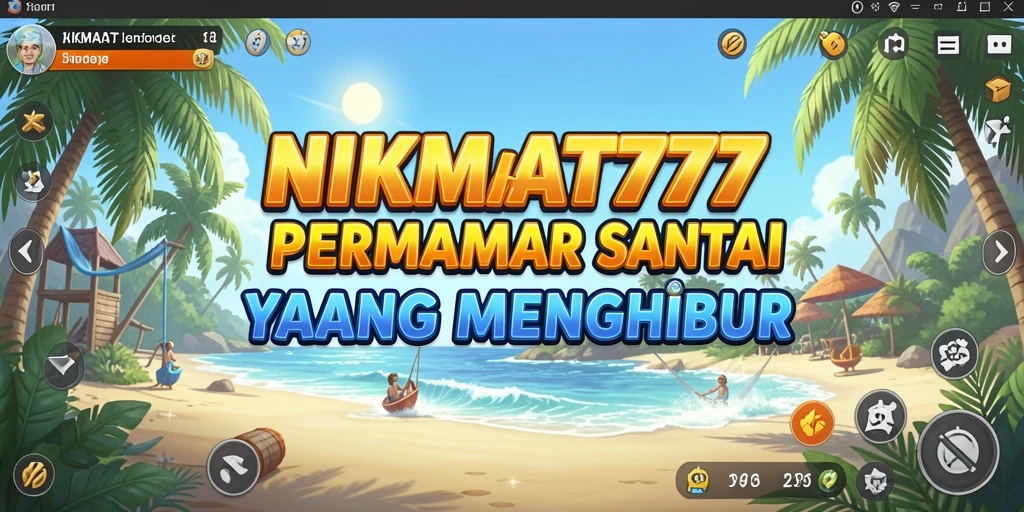 Tampilan gameplay NIKMAT777 yang ceria dan menarik.