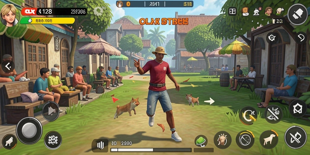 Tampilan gameplay menarik dari OLX128 yang menyenangkan.