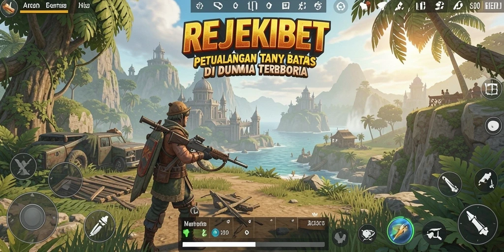 Tampilan gameplay REJEKIBET di dunia terbuka yang luas dan dinamis.