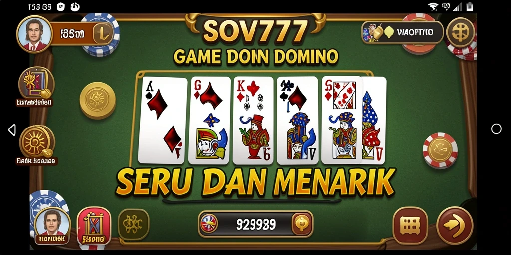 Screenshot gameplay SOV777 menampilkan serunya permainan Domino.