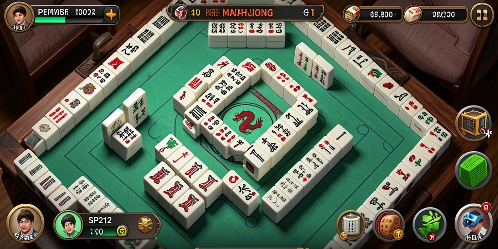 Screenshot SP212 menampilkan aksi seru permainan Mahjong dengan grafis menarik.