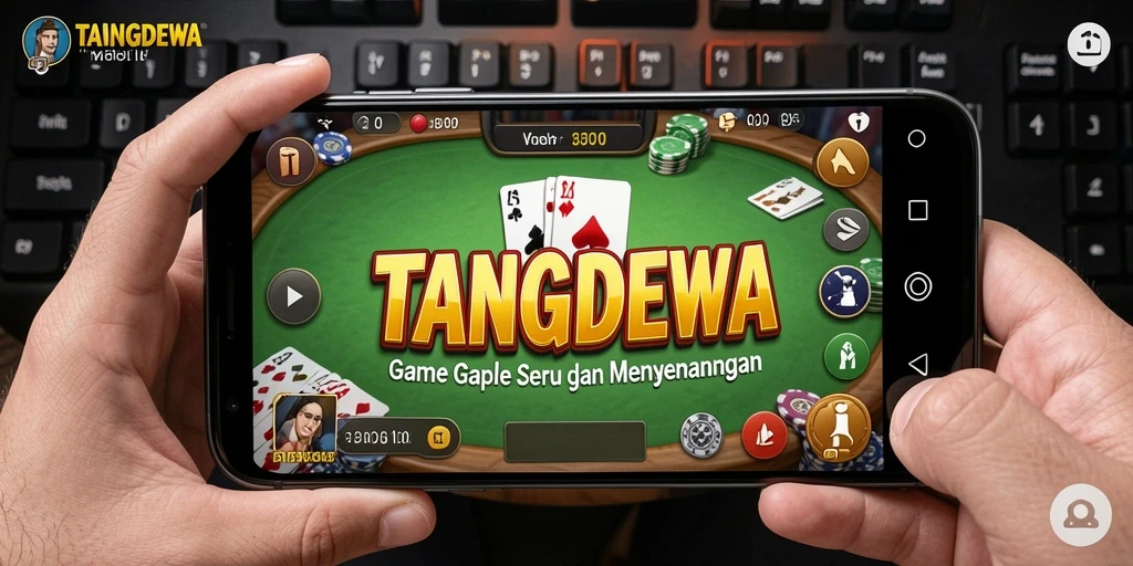 Tampilan gameplay seru dalam TANGANDEWA di tengah permainan Gaple.
