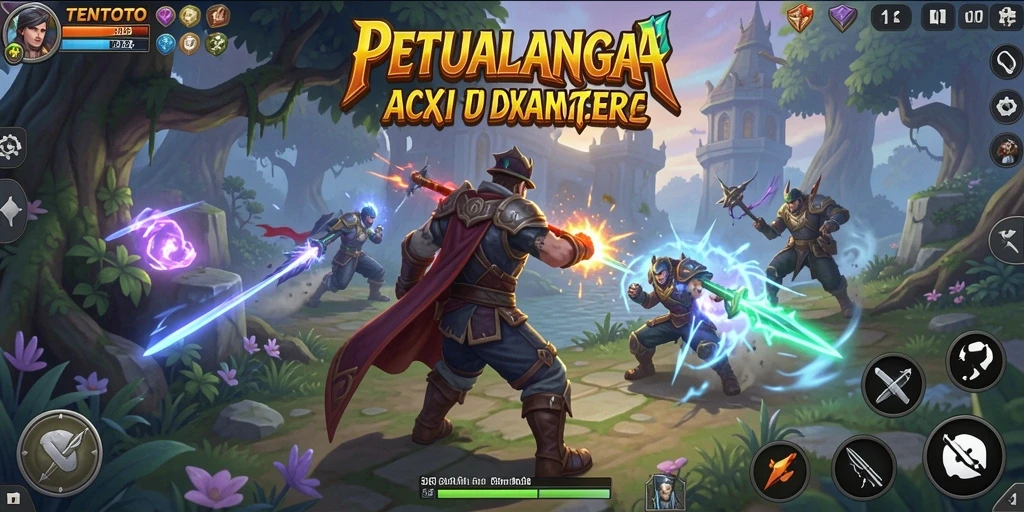 Tampilan seru dari gameplay TENTOTO yang penuh aksi.