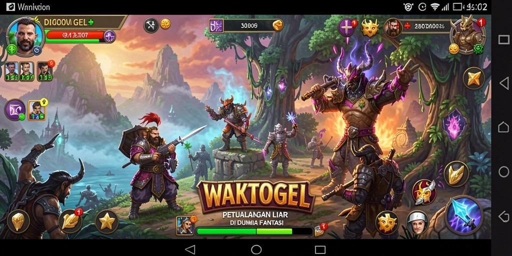 Tampilan karakter beraksi dalam petualangan seru WAKTOGEL.