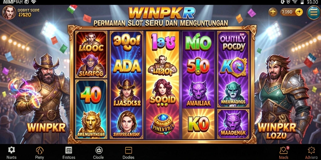 Screenshot menampilkan gameplay seru permainan slot WINPKR.